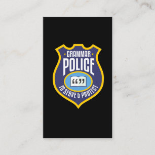 Carte De Visite La Grammar Police Anglaise Funny Sarcasm Littérai