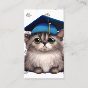 Carte De Visite La Journée d'obtention d'un diplôme de chat mou es