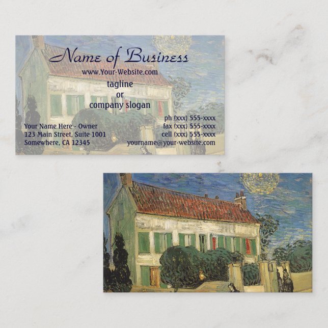Carte De Visite La Maison Blanche la nuit de Vincent van Gogh (Devant / Derrière)