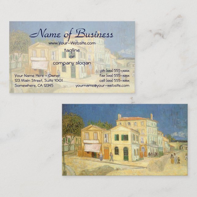 Carte De Visite La Maison Jaune de Vincent van Gogh (Devant / Derrière)