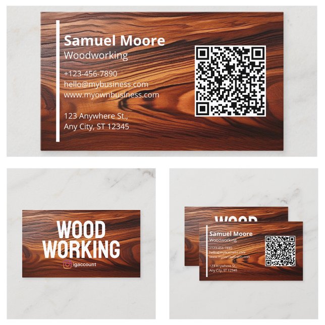 Carte De Visite La menuiserie moderne (Modern Woodworking Carpentry Business Card
)