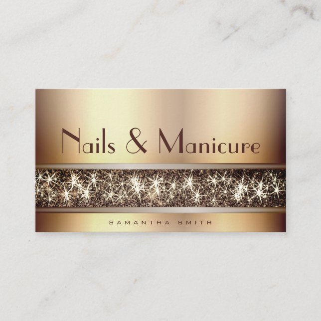 Carte De Visite La mode des ongles Chimie des Parties scintillant  (Devant)