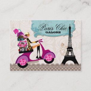 Carte De Visite La mode pince Tour Eiffel de Paris de scooter de