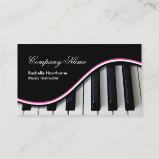 Carte De Visite La musique de piano verrouille le rose de ~ de