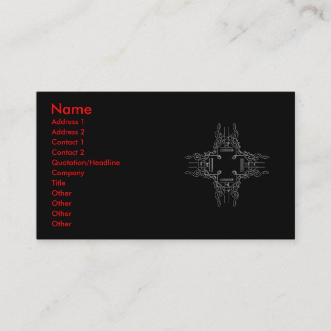 Carte De Visite La musique est ma religion (Devant)