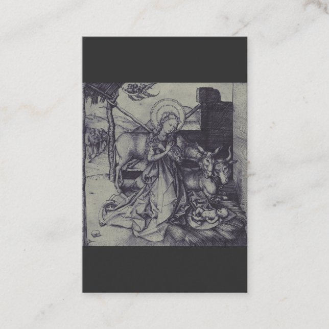 Carte De Visite La Nativité de Noël Stark Ink Art (Devant)