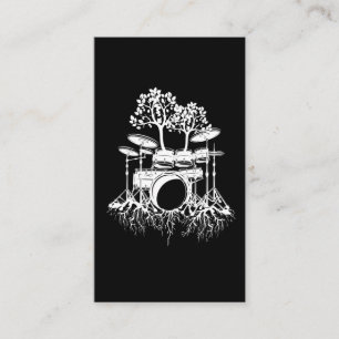 Carte De Visite La nature Drumming Arbre Racines Drummer Musicien