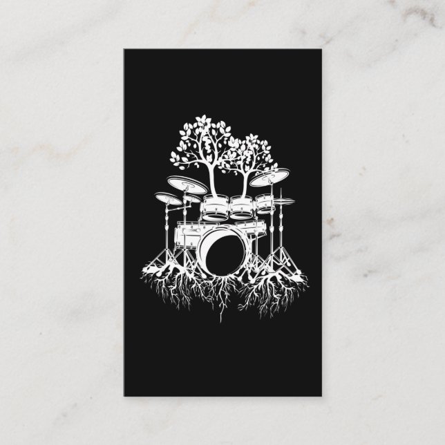 Carte De Visite La nature Drumming Arbre Racines Drummer Musicien (Devant)