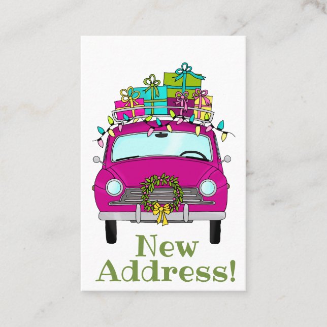 Carte De Visite La Nouvelle Address Purple Car (Devant)