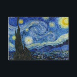 Carte De Visite La nuit étoilée, 1889 par Vincent van Gogh<br><div class="desc">La nuit étoilée,  1889 par Vincent van Gogh. Il représente la vue depuis la fenêtre est de sa chambre d'asile à Saint-Rémy-de-Provence,  juste avant le lever du soleil,  avec l'ajout d'un village imaginaire.</div>