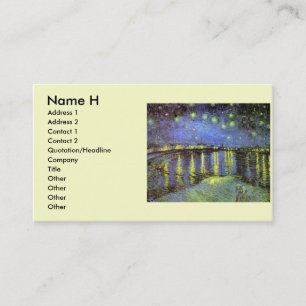 Carte De Visite La nuit étoilée de Vincent van Gogh sur le Rhône