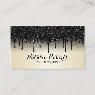 Carte De Visite La Parties scintillant noire moderne : le salon de