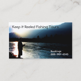 Carte De Visite La pêche de silhouette de pêcheur guide des