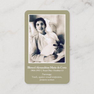 Carte De Visite La prière carde des saints Alexandrina béni par