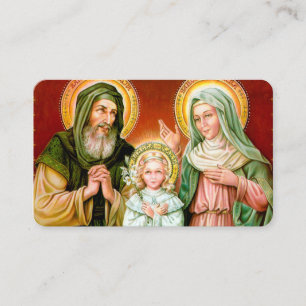 Carte De Visite La prière carde   St Anne, St Joachim et Mary