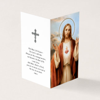 Carte De Visite La prière catholique carde le coeur sacré Jésus 3
