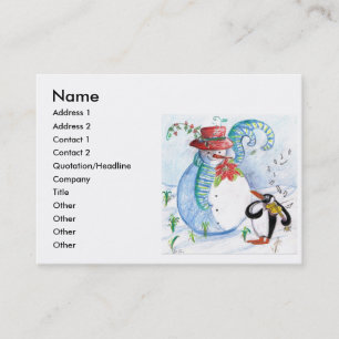 CARTE DE VISITE LA SÉRÉNADE HIVERNALE DE SNOWMAN ET PENGUIN