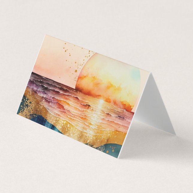 Carte De Visite La série de plage à l'aquarelle Design 3 (Devant)
