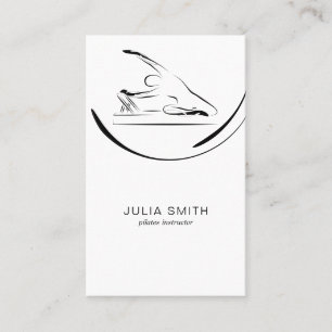 Carte De Visite La sirène de Pilates pose sur le réformateur