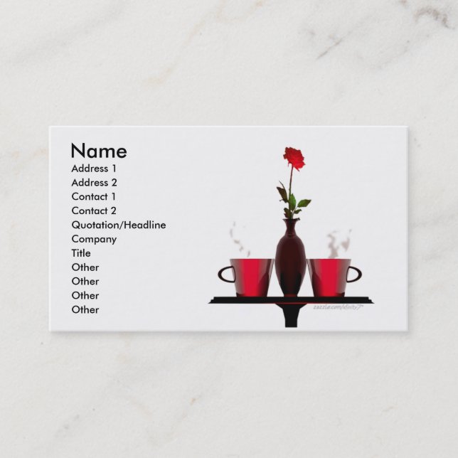 Carte De Visite La table basse et s'est levée (Devant)