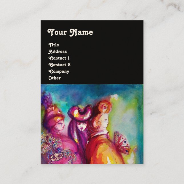 Carte De Visite LA TROISIÈME MASQUE / Costume Designer, Artiste th (Devant)