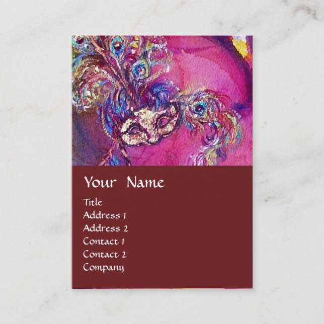 Carte De Visite LA TROISIÈME MASQUE / Costume Designer, Artiste th (Devant)