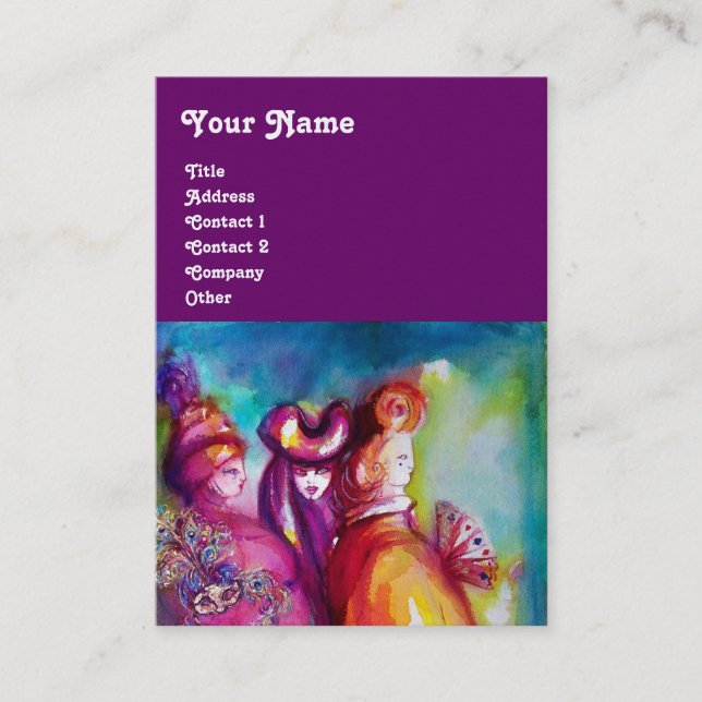 Carte De Visite LA TROISIÈME MASQUE / Costume Designer, Artiste th (Devant)