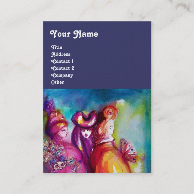 Carte De Visite LA TROISIÈME MASQUE / Costume Designer, Artiste th (Devant)