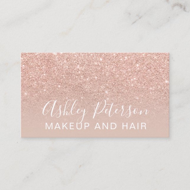 Carte De Visite La typographie élégante de maquillage rougissent (Devant)