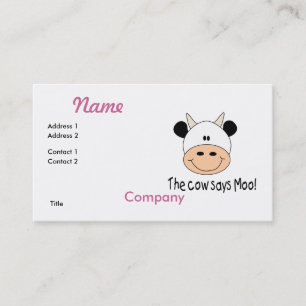 Carte De Visite La vache dit Moo