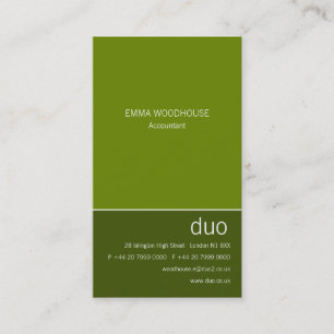 Carte De Visite La verticale de duo peut verdir