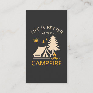 Carte De Visite La vie est meilleure au feu de camp – Citation drô