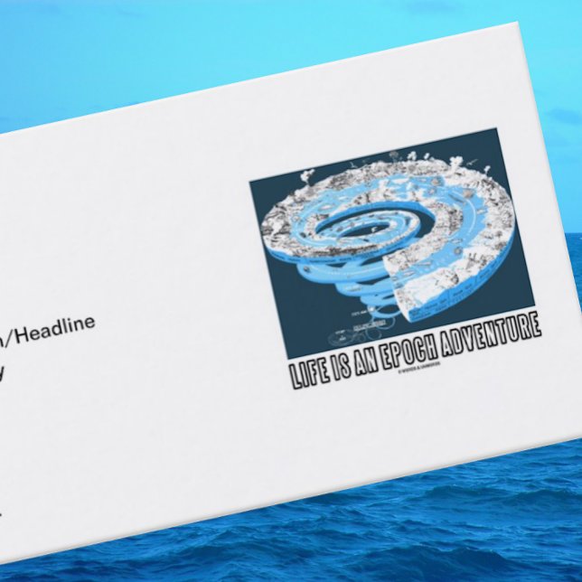 Carte De Visite La Vie Est Une Aventure Époque (Temps Géologique) (Business card w/ Earth's geological timeline for those who believe "Life Is An Epoch Adventure")