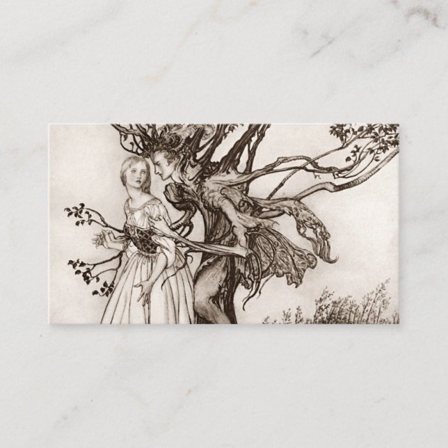 Carte De Visite La Vieille Femme Dans Le Bois Par Arthur Rackham (Devant)