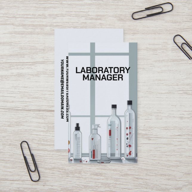 Carte De Visite Laboratoire de gestion de laboratoire (Devant/Arrière en situation)