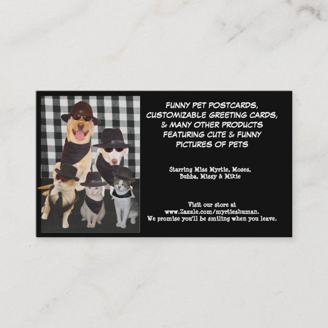 Carte De Visite Laboratoires des bleus de Myrtie et chats frais (Devant)