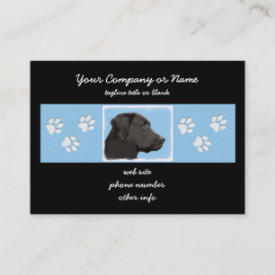 Carte De Visite Labrador Retriever Black Peinture Original Chien A