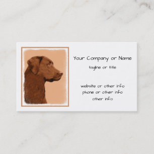 Carte De Visite Labrador Retriever (Chocolat) Peinture - Chien Art
