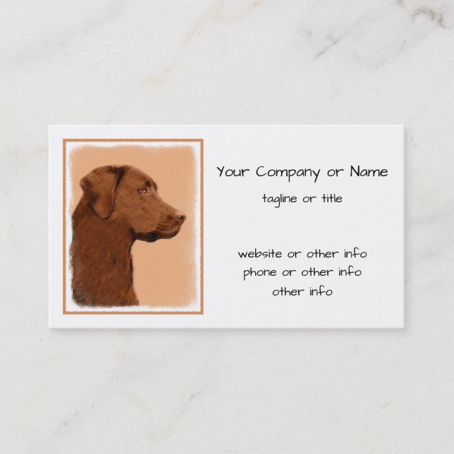 Carte De Visite Labrador Retriever (Chocolat) Peinture - Chien Art (Devant)