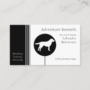 Carte De Visite Labrador Retriever Silhouette moderne noir blanc