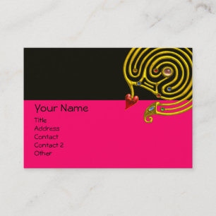 Carte De Visite LABYRINTHE HYPER, rose noir et blanc