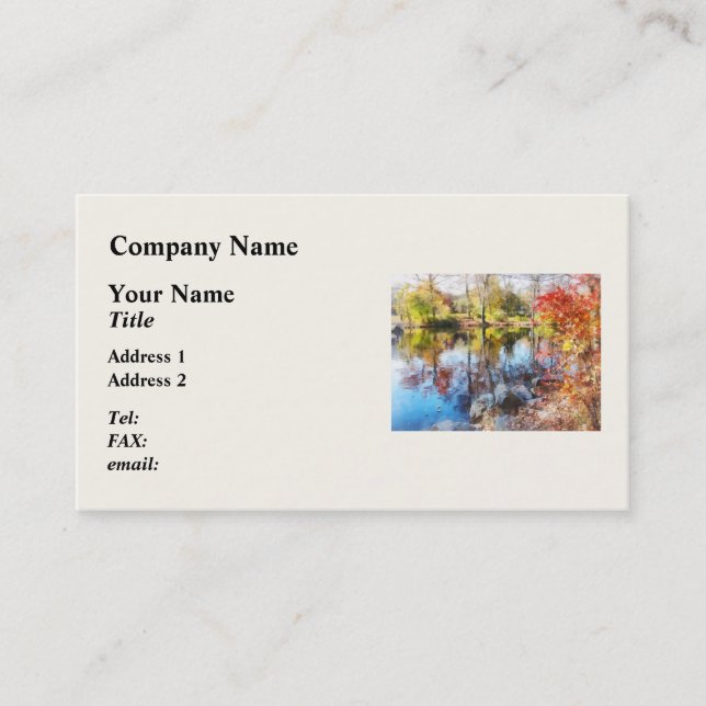 Carte De Visite Lac d'automne (Devant)