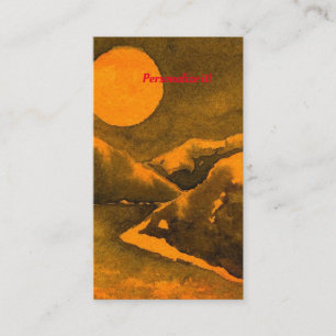 Carte De Visite Lac de campagne la nuit avec les chasseurs ou la m