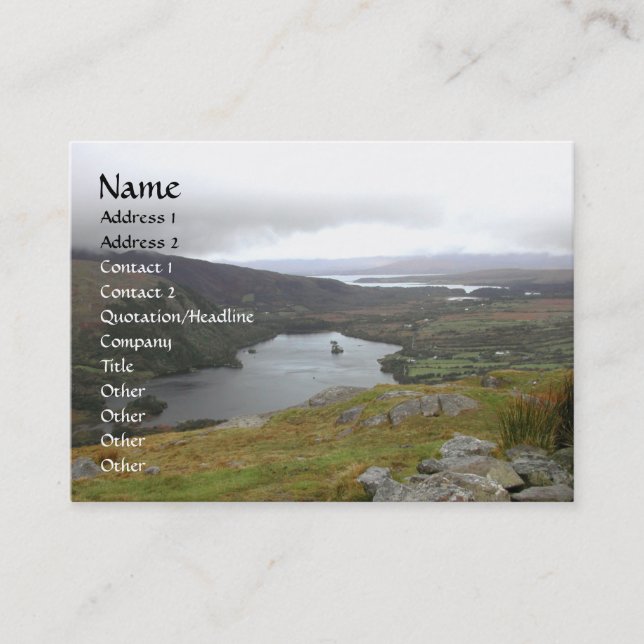 Carte De Visite Lac Glanmore de passage Irlande de Healy (Devant)
