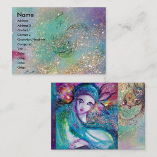 Carte De Visite LADY BLUE MASK Élégant, Salon de beauté, Artiste m