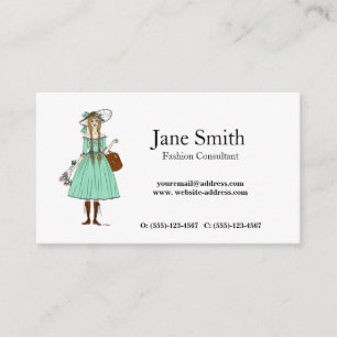 Carte De Visite Lady in Dress Mode Styliste Consultant Tailing