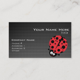 Carte De Visite Ladybug ; Faux Fibre de carbone