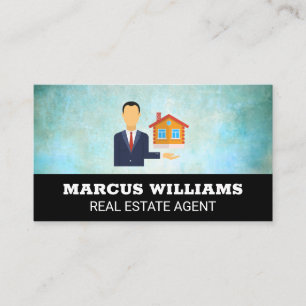 Carte De Visite L'agent immobilier montre la maison