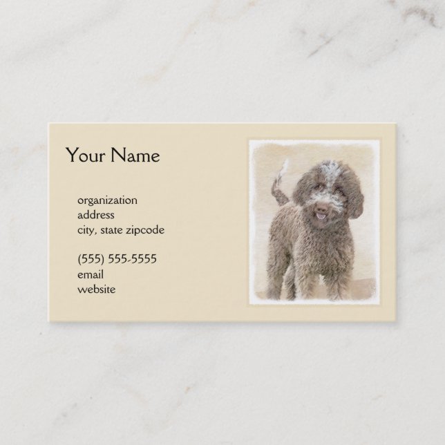 Carte De Visite Lagotto Romagnolo Peinture - Cute Original Chien A (Devant)