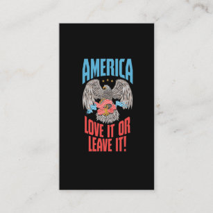 Carte De Visite L'Aigle Patriotique Américain USA L'Adore Ou Le La